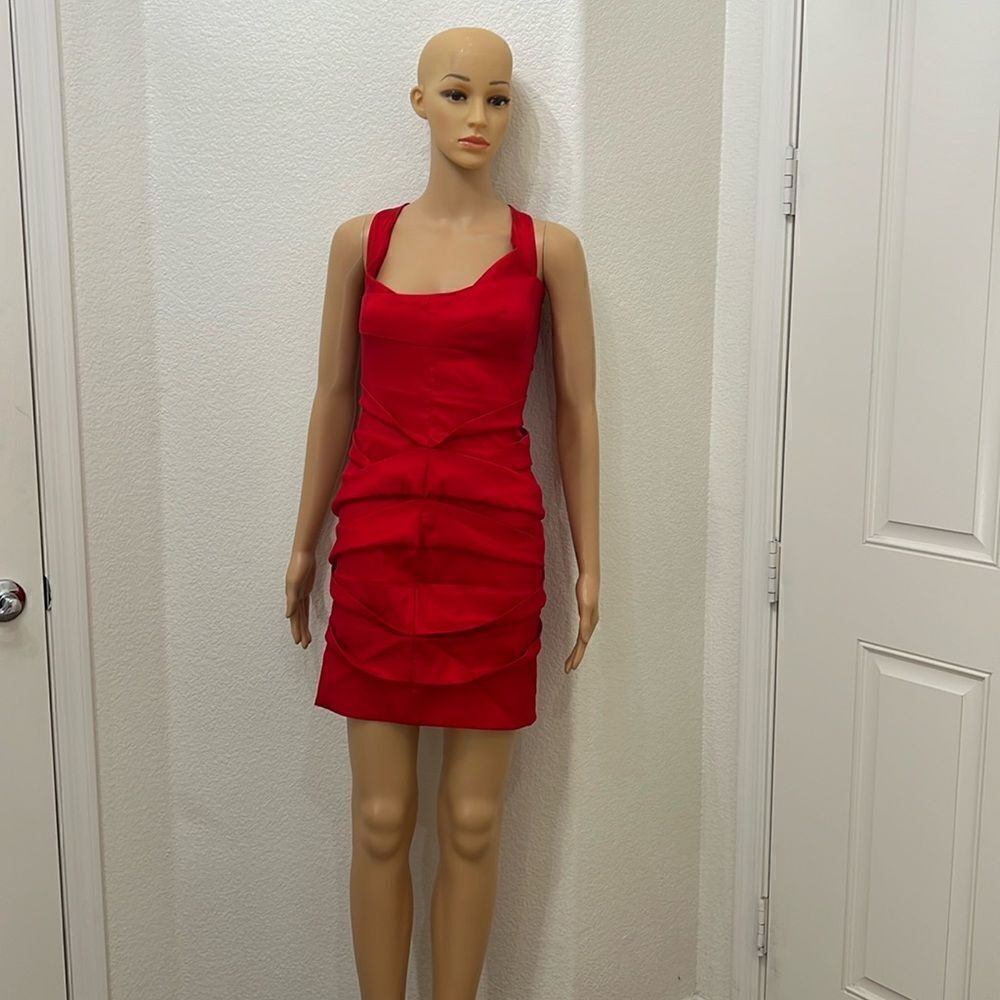 Hailey Logan by Adrianna Papell Woman Dress Red Small Scoop Neck Sleeveless Mini